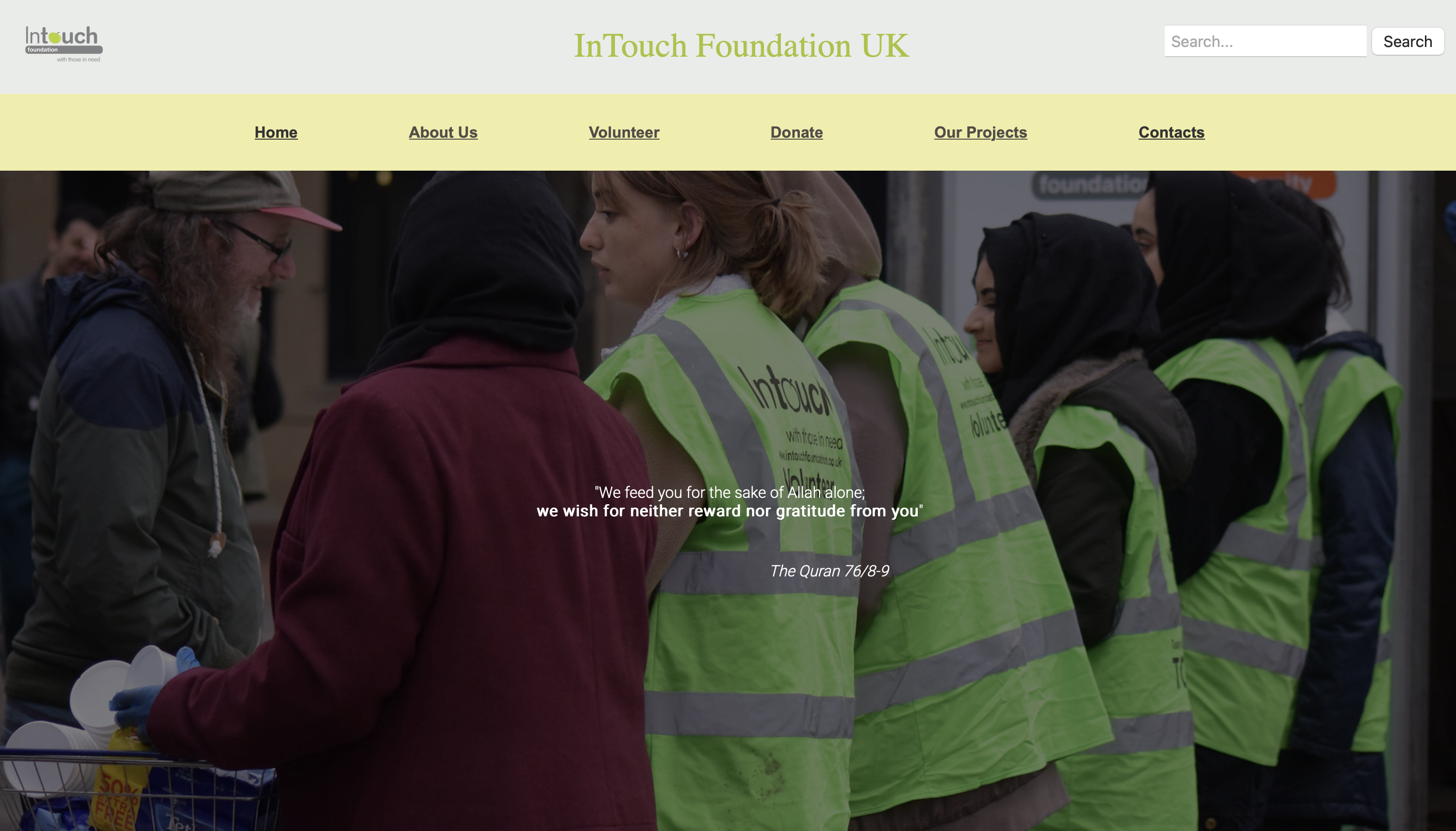 InTouch Foundation's new homepage